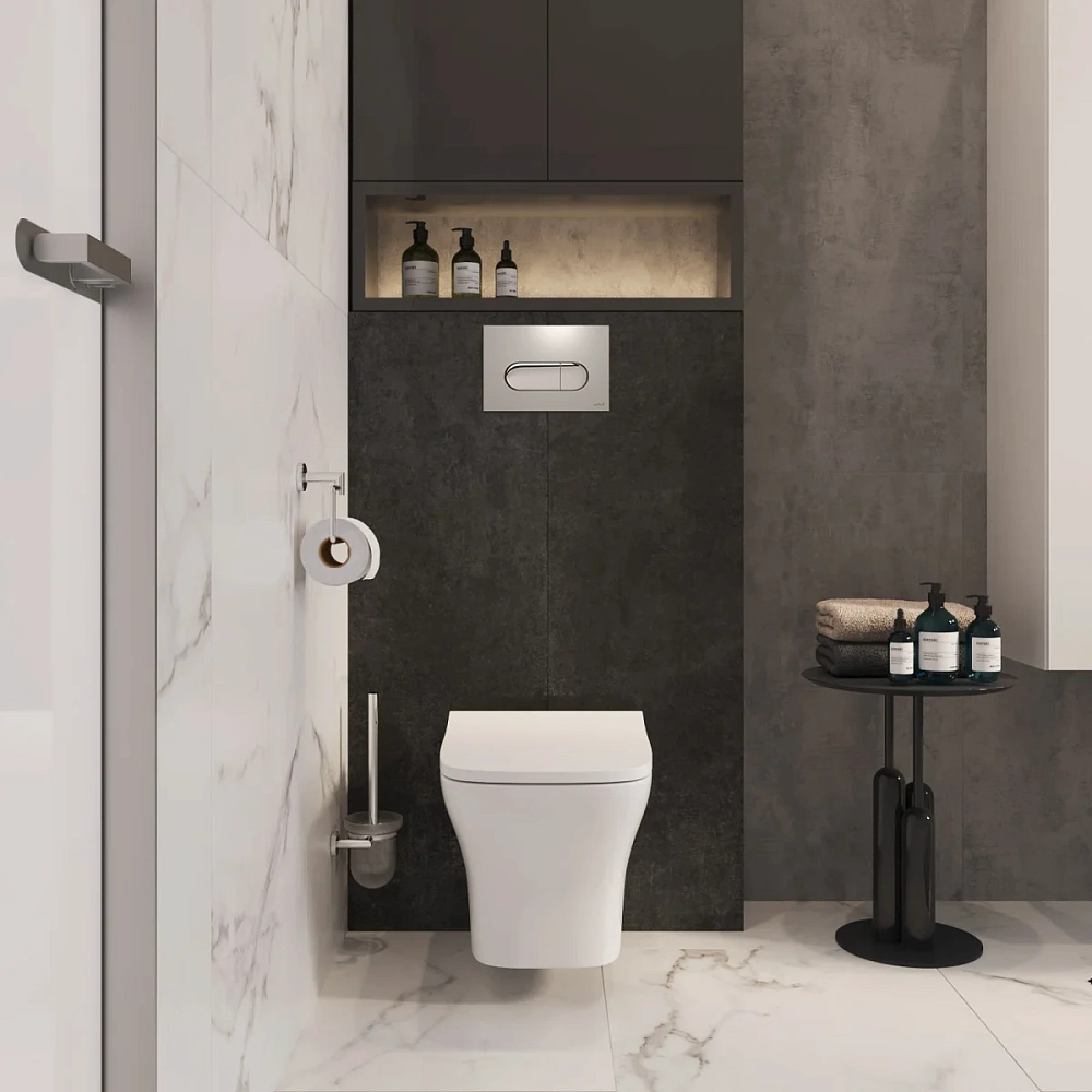 Унитаз подвесной VitrA Zentrum Square 7484B003-0075 безободковый SmoothFlush белый, антибактериальное покрытие Hygiene — Изображение 5
