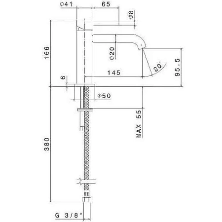 Смеситель для раковины Kerama Marazzi Eterna 69612XKM.50.050 нержавеющая сталь Смеситель для раковины Kerama Marazzi Eterna 69612XKM.50.050 нержавеющая сталь