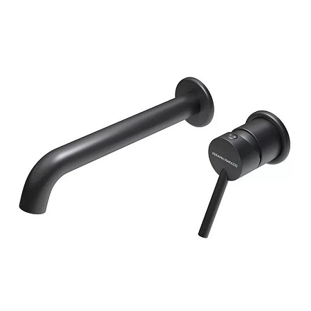 Смеситель для раковины Kerama Marazzi XPro XPRO.03.KM.BLK.M настенный с внутренней частью, матовый черный Смеситель для раковины Kerama Marazzi XPro XPRO.03.KM.BLK.M настенный с внутренней частью, матовый черный