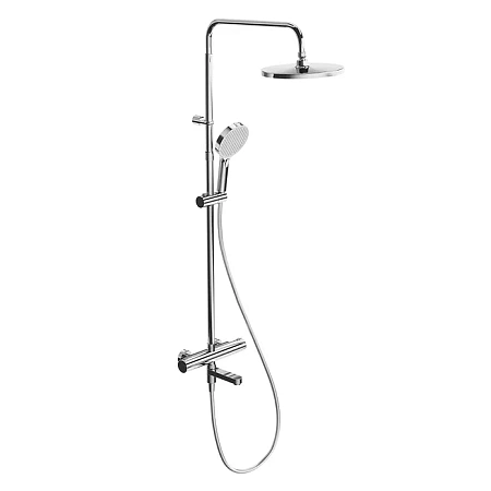 Душевая система Kerama Marazzi Fonte FO.302.KM.CR на 3 потока с поворотным изливом с термостатом, хром Душевая система Kerama Marazzi Fonte FO.302.KM.CR на 3 потока с поворотным изливом с термостатом, хром