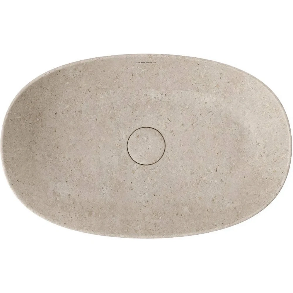 Раковина Kerama Marazzi Plaza 60 см KMPLWB60MBEST0 накладная с донным клапаном, риккарди бежевый — Изображение 3