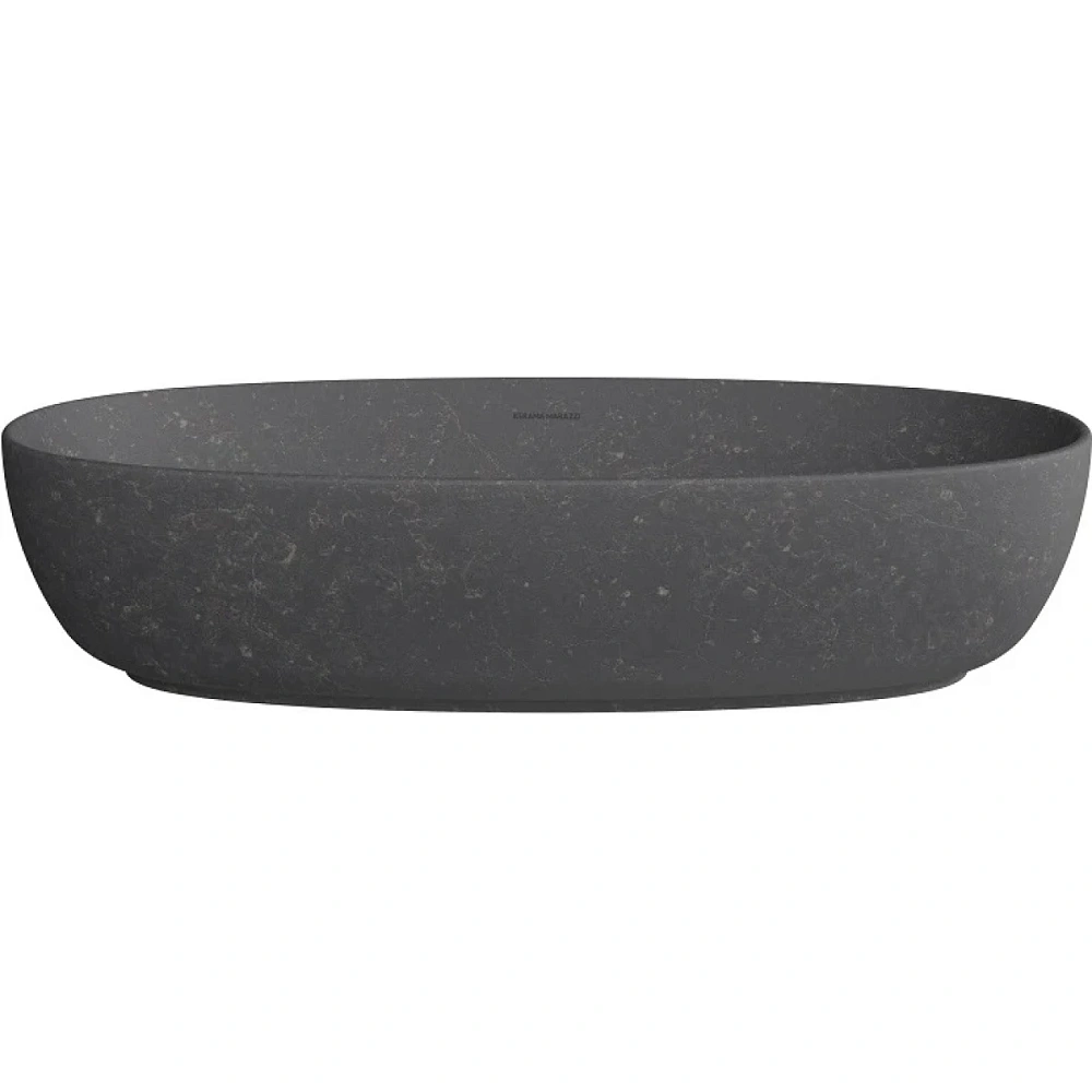 Раковина Kerama Marazzi Plaza 60 см KMPLWB60MBLST0 накладная с донным клапаном, черный камень — Изображение 2