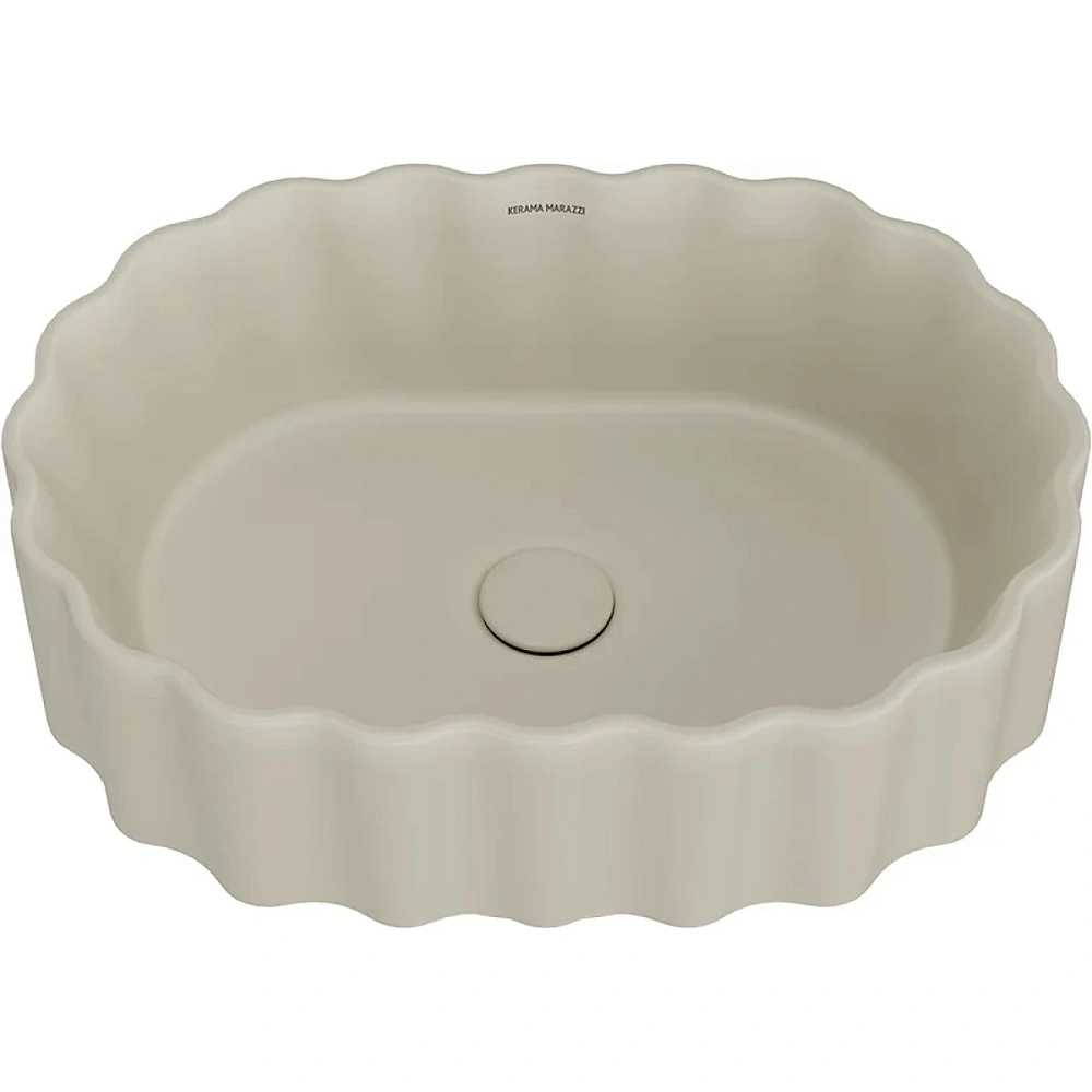 Раковина Kerama Marazzi ARTBASIN Conchiglia CC.wb.50\SAN накладная 50, песочная матовая — Изображение 2