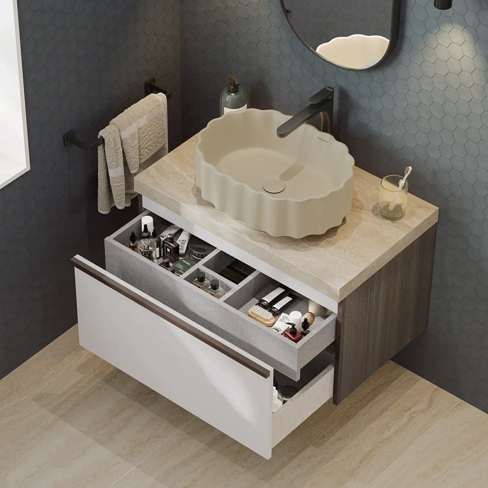 Раковина Kerama Marazzi ARTBASIN Conchiglia CC.wb.50\SAN накладная 50, песочная матовая — Изображение 6