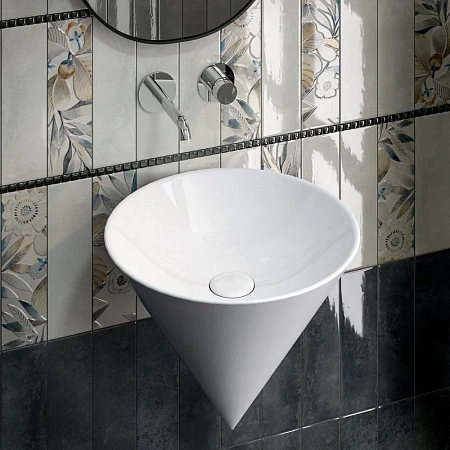Раковина Kerama Marazzi Cono CO.wb.44 подвесная 44, белая глянцевая Раковина Kerama Marazzi Cono CO.wb.44 подвесная 44, белая глянцевая