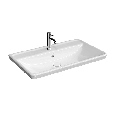 Раковина Kerama Marazzi Элеганс KMELWB80GWH1 мебельная\подвесная 80 см с одним отверстием, белая глянцевая