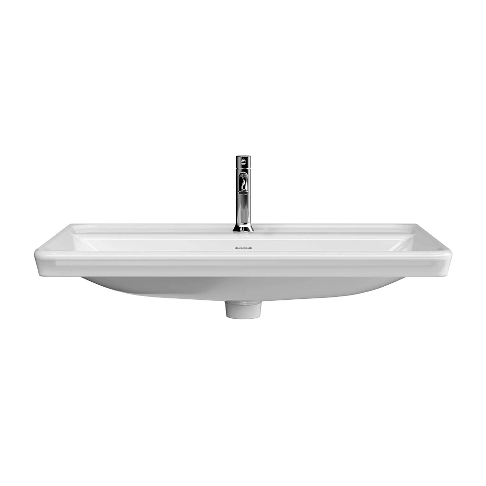 Раковина Kerama Marazzi Элеганс KMELWB80GWH1 мебельная\подвесная 80 см с одним отверстием, белая глянцевая — Изображение 2