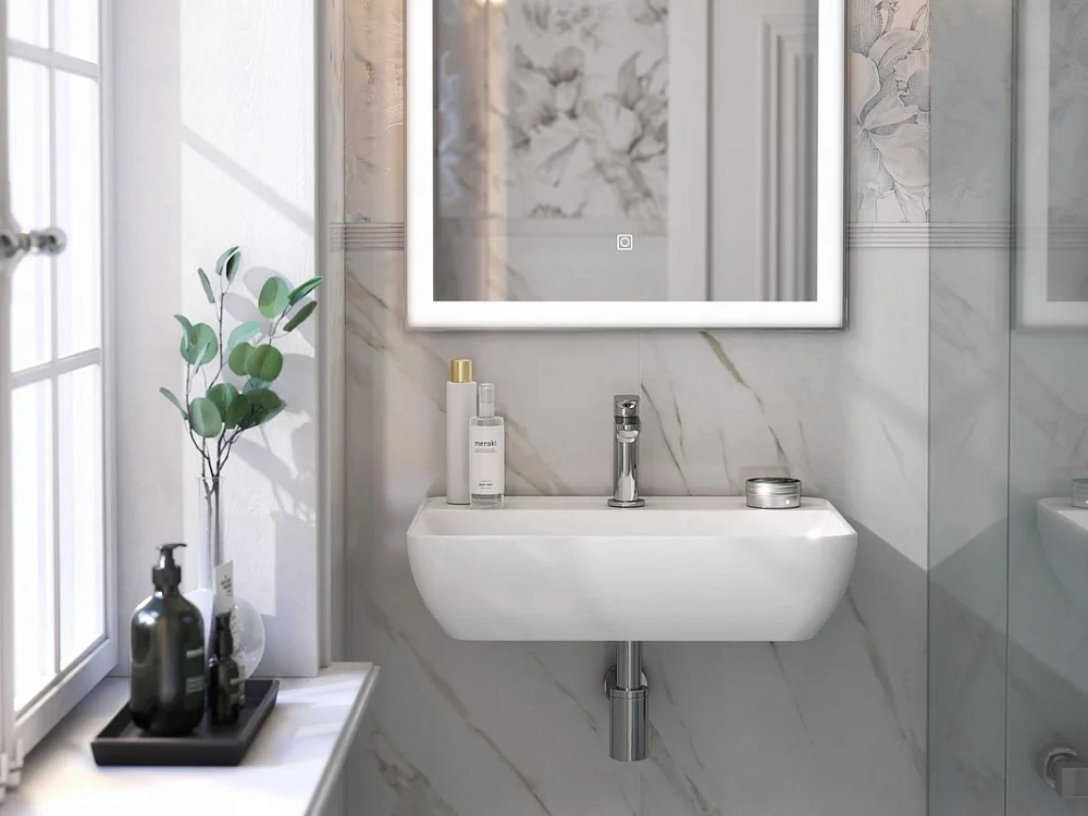 Раковина Kerama Marazzi Plaza PLR.wb.55.02 подвесная 55, белая глянцевая — Изображение 2