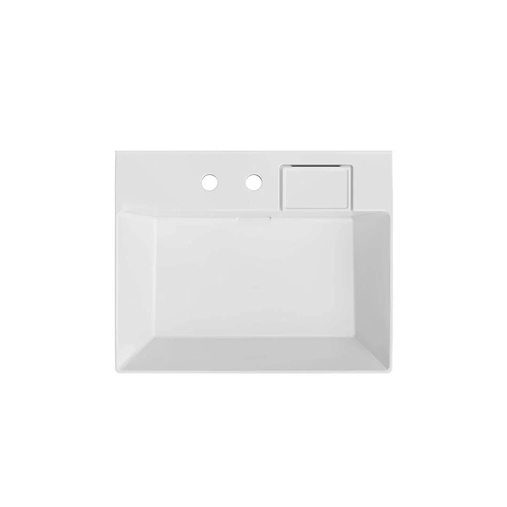 Раковина Kerama Marazzi Logica LO.wb.60.2 мебельная с двумя отверстиями 60, белая глянцевая — Изображение 2