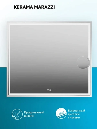 Зеркало Kerama Marazzi Tecno TE.mi.90 c LED 90 с подсветкой, с функцией антизапотевание, белый глянцевый Зеркало Kerama Marazzi Tecno TE.mi.90 c LED 90 с подсветкой, с функцией антизапотевание, белый глянцевый