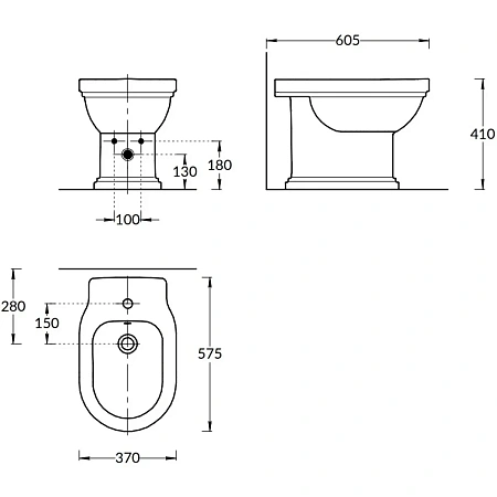 Биде напольное Kerama Marazzi Pompei PO.bidet.01 белый глянцевый Биде напольное Kerama Marazzi Pompei PO.bidet.01 белый глянцевый