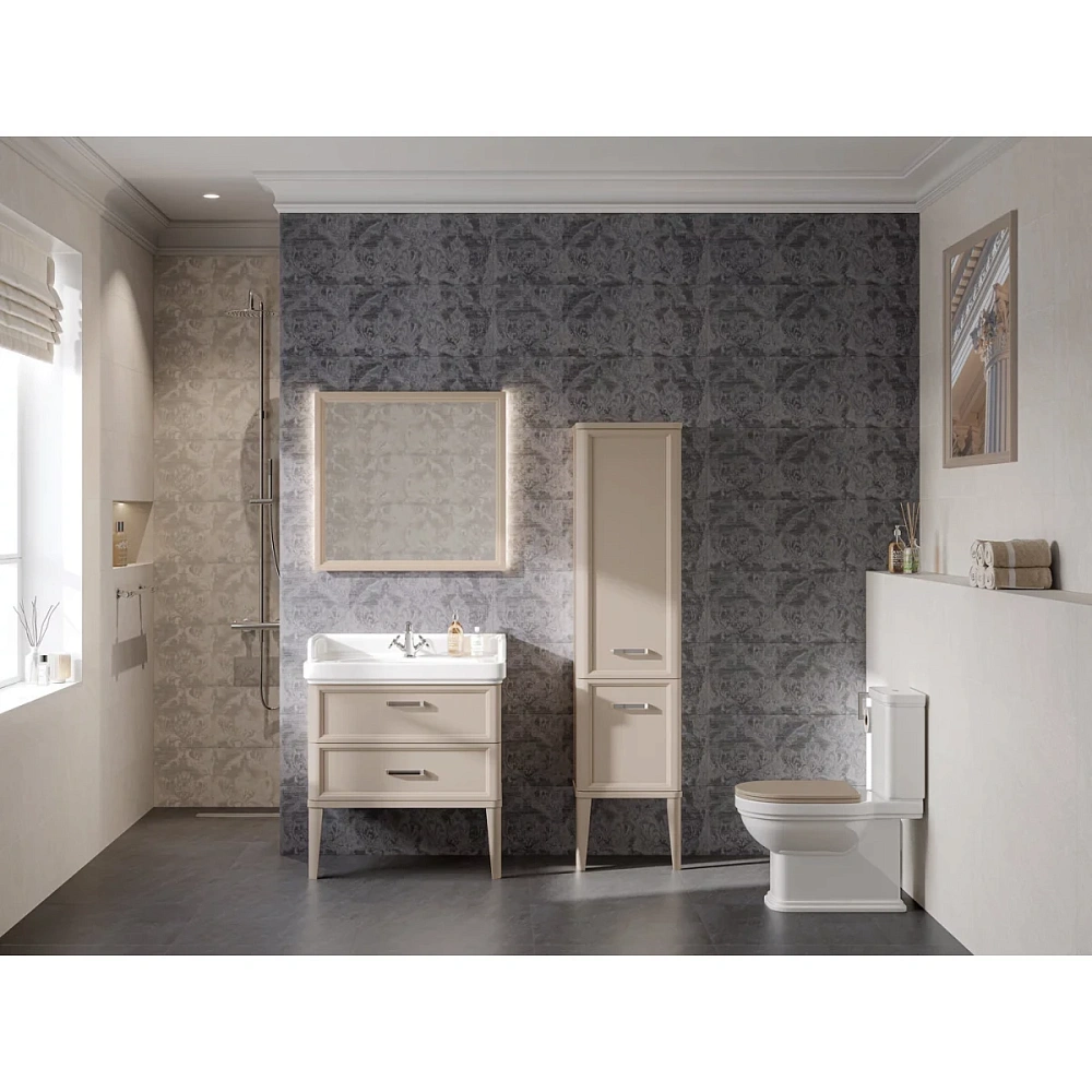Шкаф-пенал Kerama Marazzi Pompei PO.M.150\CAM напольный\подвесной 150, камео бежевый глянцевый — Изображение 4