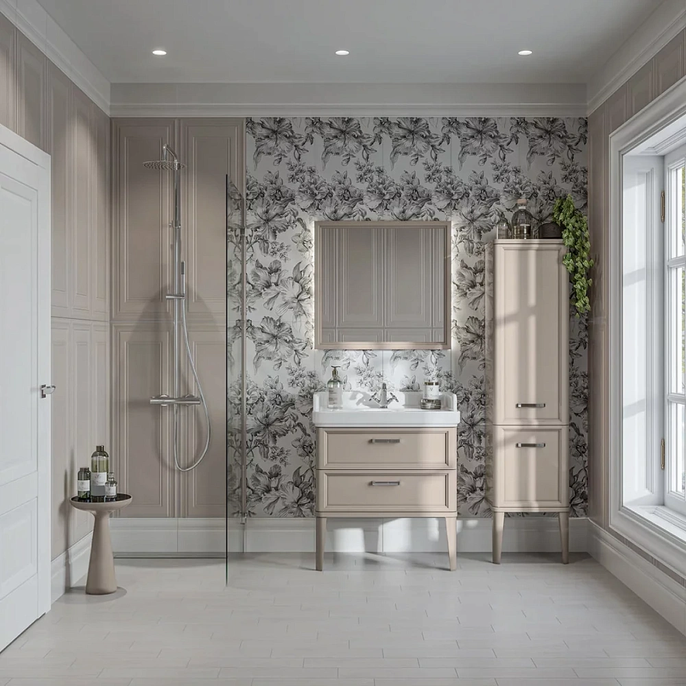 Шкаф-пенал Kerama Marazzi Pompei PO.M.150\CAM напольный\подвесной 150, камео бежевый глянцевый — Изображение 5