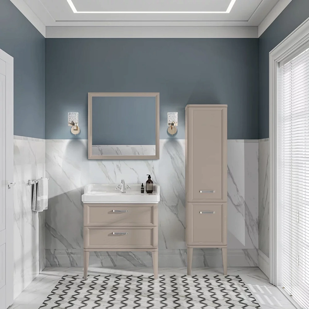 Шкаф-пенал Kerama Marazzi Pompei PO.M.150\CAM напольный\подвесной 150, камео бежевый глянцевый — Изображение 6