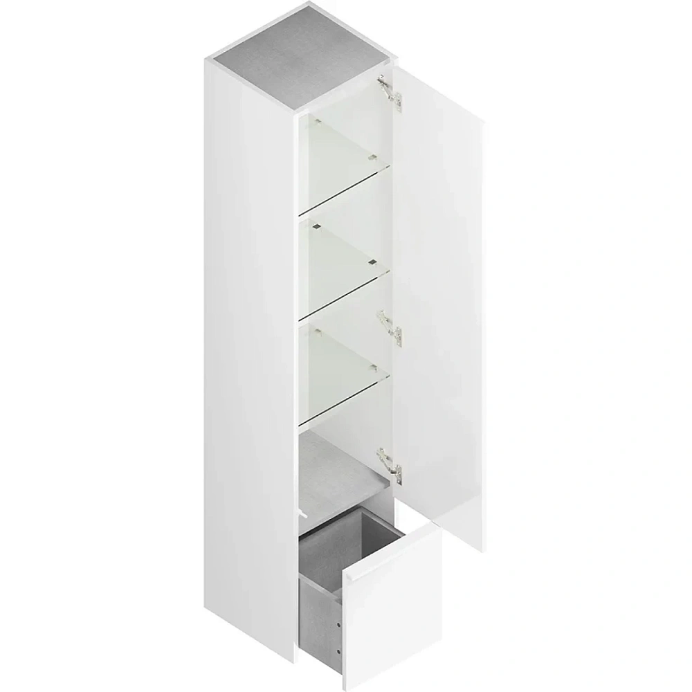 Шкаф-пенал Kerama Marazzi Modula MOD.165\WHT подвесной 165 с дверцей и ящиком, белый глянцевый — Изображение 4