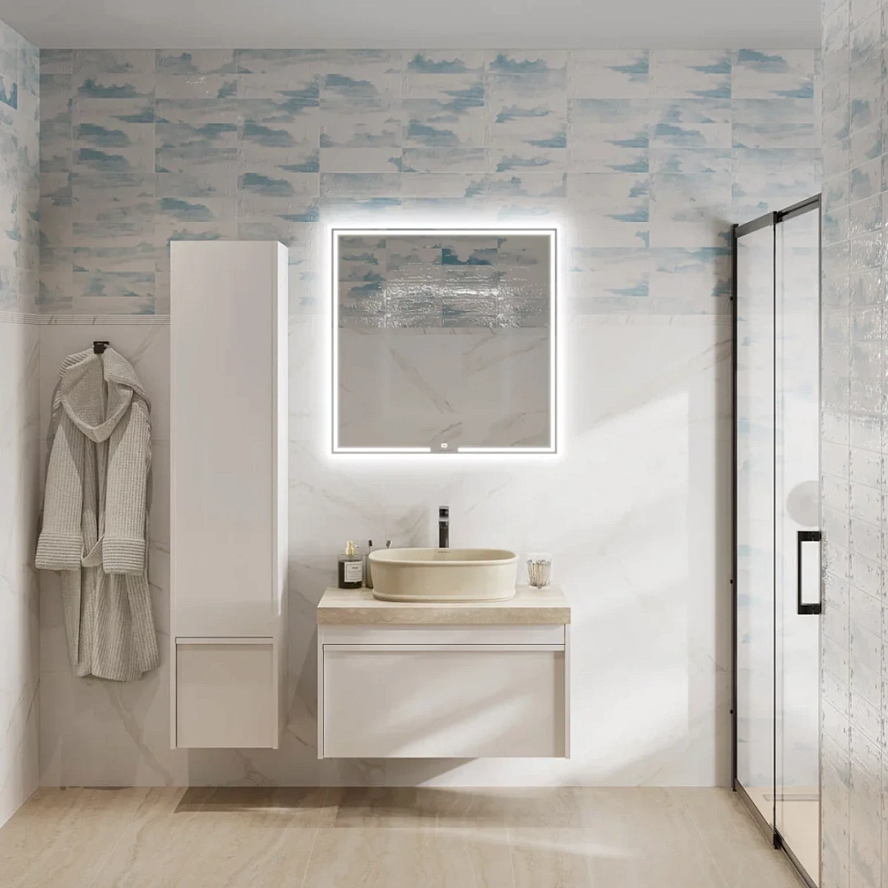 Шкаф-пенал Kerama Marazzi Modula MOD.165\WHT подвесной 165 с дверцей и ящиком, белый глянцевый — Изображение 6