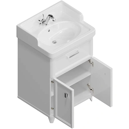 Тумба под раковину Kerama Marazzi Pompei PO.M.60.1\WHT напольная 60, белая глянцевая Тумба под раковину Kerama Marazzi Pompei PO.M.60.1\WHT напольная 60, белая глянцевая