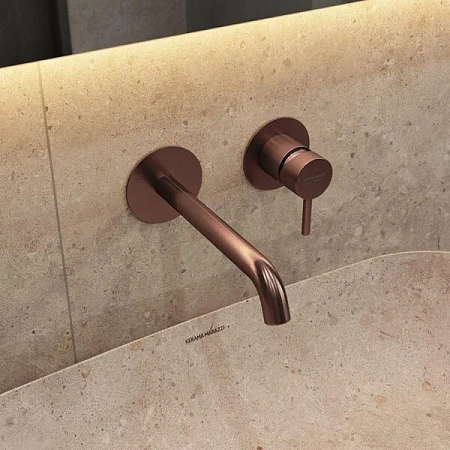Смеситель для раковины Kerama Marazzi Eterna 69628EXKM.59.067 настенный, брашированная медь Смеситель для раковины Kerama Marazzi Eterna 69628EXKM.59.067 настенный, брашированная медь