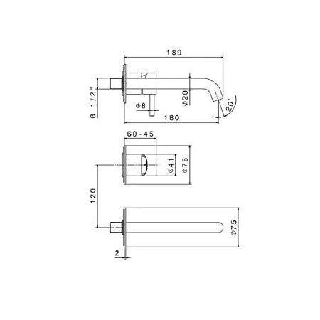 Смеситель для раковины Kerama Marazzi Eterna 69628EXKM.59.067 настенный, брашированная медь Смеситель для раковины Kerama Marazzi Eterna 69628EXKM.59.067 настенный, брашированная медь