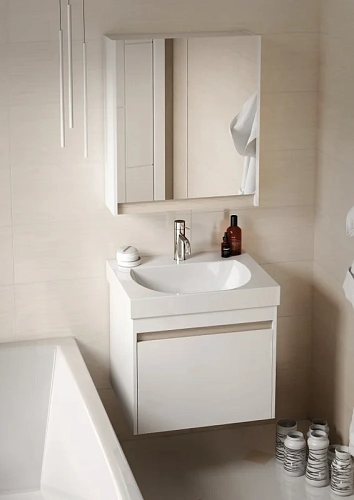 Раковина Kerama Marazzi Buongiorno BG.wb.60 подвесная/мебельная 60, белая глянцевая Раковина Kerama Marazzi Buongiorno BG.wb.60 подвесная/мебельная 60, белая глянцевая