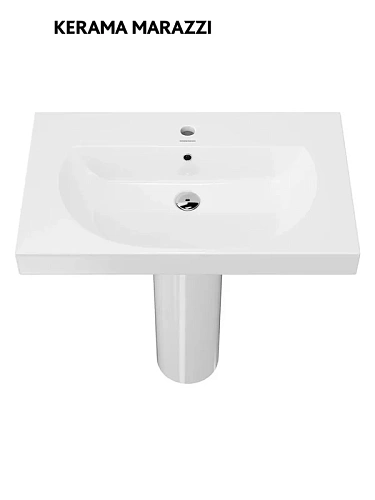 Раковина Kerama Marazzi Buongiorno BG.wb.80 подвесная/мебельная 80, белая глянцевая Раковина Kerama Marazzi Buongiorno BG.wb.80 подвесная/мебельная 80, белая глянцевая