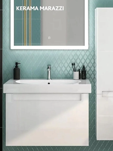 Раковина Kerama Marazzi Buongiorno BG.wb.80 подвесная/мебельная 80, белая глянцевая Раковина Kerama Marazzi Buongiorno BG.wb.80 подвесная/мебельная 80, белая глянцевая