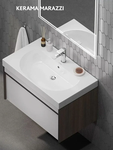 Раковина Kerama Marazzi Buongiorno BG.wb.80 подвесная/мебельная 80, белая глянцевая Раковина Kerama Marazzi Buongiorno BG.wb.80 подвесная/мебельная 80, белая глянцевая