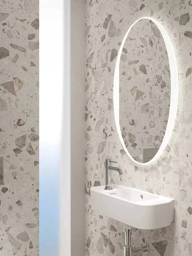 Зеркало Kerama Marazzi Элеганс 52 см KMELMR52MWH реверсивное, сенсор-касание со сменой цвета подсветки и диммера, белое — Изображение 2