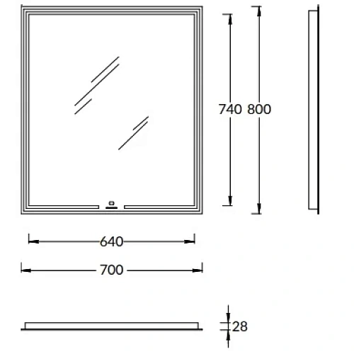Зеркало Kerama Marazzi Mio MIO.mi.70\WHT прямоугольное с диммером 70, белое Зеркало Kerama Marazzi Mio MIO.mi.70\WHT прямоугольное с диммером 70, белое