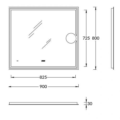 Зеркало Kerama Marazzi Tecno TE.mi.90.1 c LED 90 с макро линзой, с подсветкой, с функцией антизапотевание, белый глянцевый Зеркало Kerama Marazzi Tecno TE.mi.90.1 c LED 90 с макро линзой, с подсветкой, с функцией антизапотевание, белый глянцевый