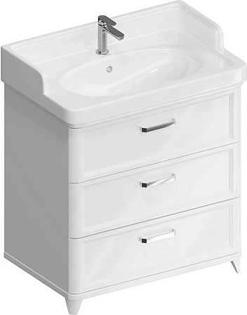 Тумба под раковину Kerama Marazzi Pompei PO.M.80.3\WHT напольная 80, белая глянцевая Тумба под раковину Kerama Marazzi Pompei PO.M.80.3\WHT напольная 80, белая глянцевая