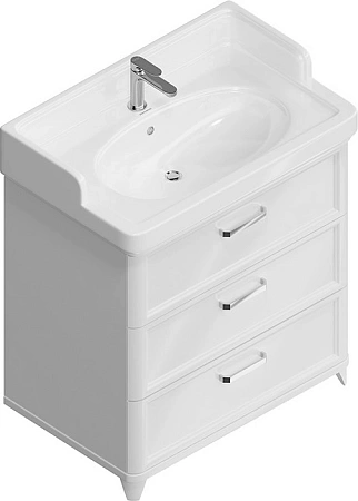 Тумба под раковину Kerama Marazzi Pompei PO.M.80.3\WHT напольная 80, белая глянцевая Тумба под раковину Kerama Marazzi Pompei PO.M.80.3\WHT напольная 80, белая глянцевая