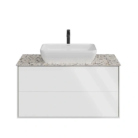 Тумба под раковину Kerama Marazzi Plaza Modern KMPMCb100MWh2 подвесная 100, нажимное открывание, белая матовая Тумба под раковину Kerama Marazzi Plaza Modern KMPMCb100MWh2 подвесная 100, нажимное открывание, белая матовая