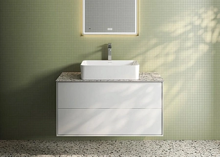 Тумба под раковину Kerama Marazzi Plaza Modern KMPMCb100MWh2 подвесная 100, нажимное открывание, белая матовая Тумба под раковину Kerama Marazzi Plaza Modern KMPMCb100MWh2 подвесная 100, нажимное открывание, белая матовая