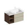 Тумба под раковину Kerama Marazzi CUB.90.2Rh\LIM.N подвесная Cubo правая с ящиками 90, лимо матовая-древесная Тумба под раковину Kerama Marazzi CUB.90.2Rh\LIM.N подвесная Cubo правая с ящиками 90, лимо матовая-древесная