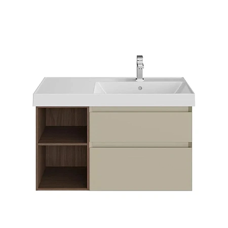 Тумба под раковину Kerama Marazzi CUB.90.2Rh\LIM.N подвесная Cubo правая с ящиками 90, лимо матовая-древесная Тумба под раковину Kerama Marazzi CUB.90.2Rh\LIM.N подвесная Cubo правая с ящиками 90, лимо матовая-древесная