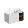 Тумба под раковину Kerama Marazzi CUB.90.2Lh\WHTM.N подвесная Cubo левая с ящиками 90, белая матовая-древесная Тумба под раковину Kerama Marazzi CUB.90.2Lh\WHTM.N подвесная Cubo левая с ящиками 90, белая матовая-древесная