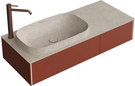 Тумба под раковину Kerama Marazzi Magica MA.120.2\VR.M подвесная 120, венецианский красный матовый Тумба под раковину Kerama Marazzi Magica MA.120.2\VR.M подвесная 120, венецианский красный матовый