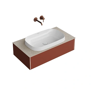 Тумба под раковину Kerama Marazzi Magica MA.90.1\VR.M подвесная 90, венецианский красный матовый