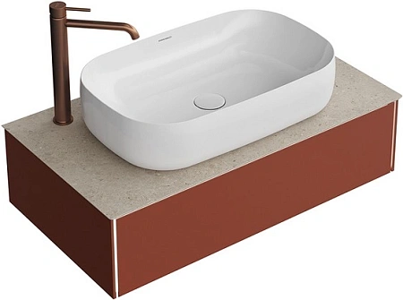 Тумба под раковину Kerama Marazzi Magica MA.90.1\VR.M подвесная 90, венецианский красный матовый Тумба под раковину Kerama Marazzi Magica MA.90.1\VR.M подвесная 90, венецианский красный матовый