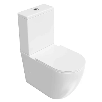 Шланговое подключение Kerama Marazzi Kerama Marazzi Sfera SF.wc.01 безободковый с крепежом и сиденьем, белый глянцевый