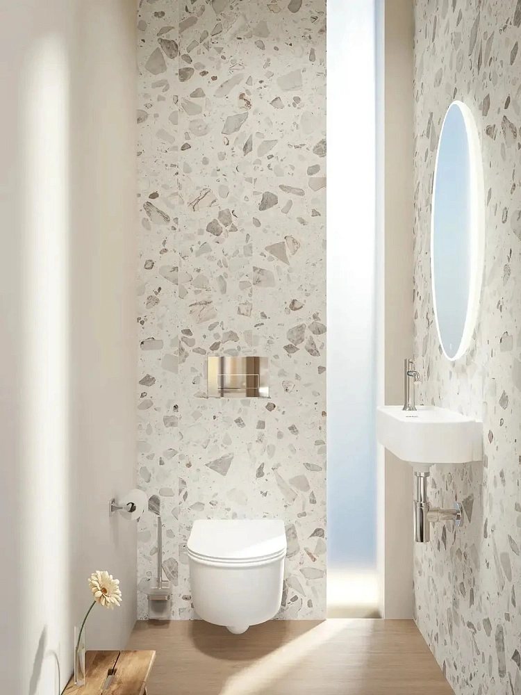 Унитаз подвесной Kerama Marazzi Элеганс KMELWC53GWH2 безободковый, белый глянцевый — Изображение 8