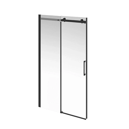Душевая дверь Kerama Marazzi Cristallo 120х210 CT.120.SD.BLK.M раздвижная с функцией плавного открывания и закрывания матовый черный