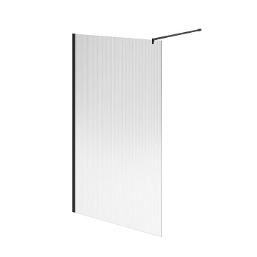 Душевая перегородка Kerama Marazzi Cristallo CT.120.WI.BLK.M с рифленым стеклом, 120х210, матовый черный