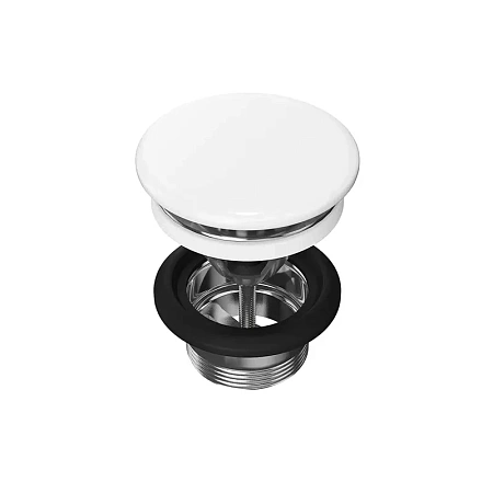Донный клапан Kerama Marazzi DRR.2\WHT клик-клак с керамической крышкой, белый глянцевый