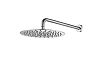 Верхний душ Boheme UNO 422-TOP-INOX INOX 30 см