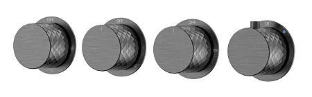 Смеситель для душа Boheme STICK DIAMOND 124-T-5-GM.1 GUN METAL 5-проходной, встроенный с термостатом Смеситель для душа Boheme STICK DIAMOND 124-T-5-GM.1 GUN METAL 5-проходной, встроенный с термостатом