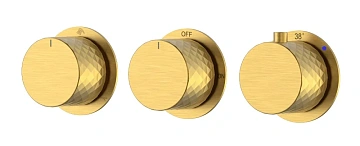Смеситель для душа Boheme STICK DIAMOND 124-T-3-MG.1 MATT GOLD 3-проходной, встроенный с термостатом