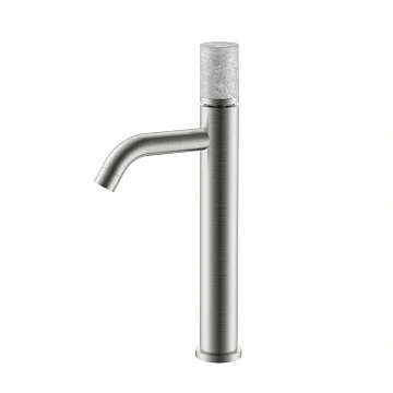 Смеситель для раковины Boheme STICK 122-NB-MR-GR NICKEL BRUSH MARBLE GREY