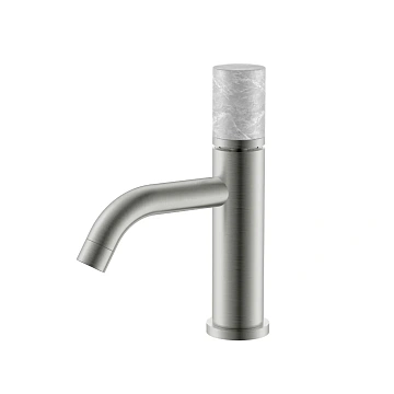 Смеситель для раковины Boheme STICK 121-NB-MR-GR NIKEL BRUSH MARBLE GREY